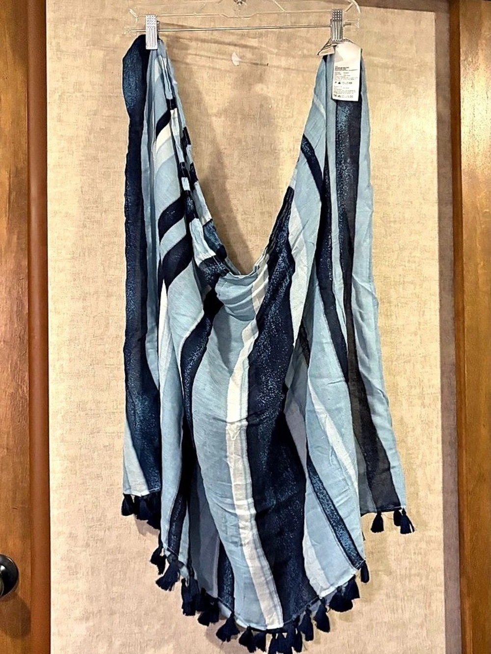 Timberland Geometric Blue & White Scarf